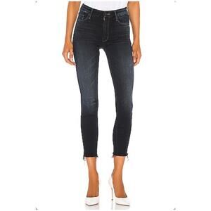 MOTHER Denim High Waisted Looker Ankle Fray Size 27 Wash: Last Call Black
